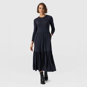 Saint + Sofia Greenwich Dress Long Sleeve Navy 18